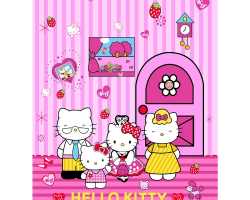 Grosir Selimut ROSANNA - Grosir Selimut Rosanna Motif Hello Kitty Home