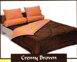 Grosir Sprei SHYRA - Sprei Dan Bed Cover Shyra Polos Motif Creamy Brown