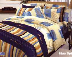 Grosir Sprei BELLADONA - Sprei Dan Bed Cover Belladona Motif Blue Spiral