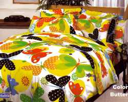Grosir Sprei BELLADONA - Sprei Dan Bed Cover Belladona Motif Colorful Butterfly