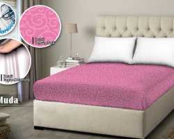 Grosir SPREI WATER PROOF MONALISA - Pink Muda Motif