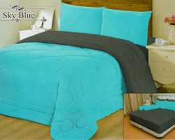 Grosir Sprei VALLERY - Sprei Dan Bed Cover Vallery Sky Blue