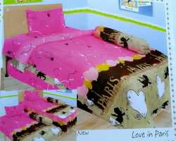 Grosir Sprei LADY ROSE SINGLE - Sprei Dan Bed Cover Lady Rose Single Love Paris