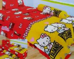 Grosir Sprei LADY ROSE SINGLE - Sprei Dan Bed Cover Lady Rose Single Kitty Daniel Red