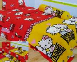 Grosir Sprei LADY ROSE SINGLE - Sprei Dan Bed Cover Lady Rose Single Kitty Daniel Red