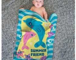 Grosir SELIMUT INTERNAL BABY - Grosir Dan Satuan Selimut Baby Internal Motif Dolphin